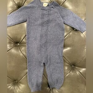 EGG by Susan Lazar Egg Quinn Cable Layette One Piece Blue - 6 months